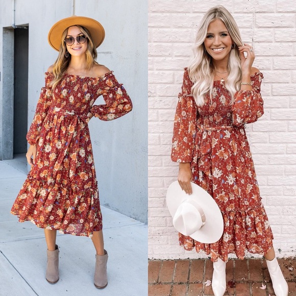 NWT Baltic Born Floral Smocked Midi Dress | Balloon Sleeves | Fall | 1X X-Large - Picture 16 of 16